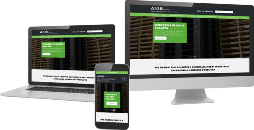 Axis company Wordpress Website displayed on multiple devices to show responsiveness