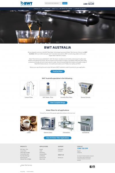 BWT company WordPress website folio screenshot