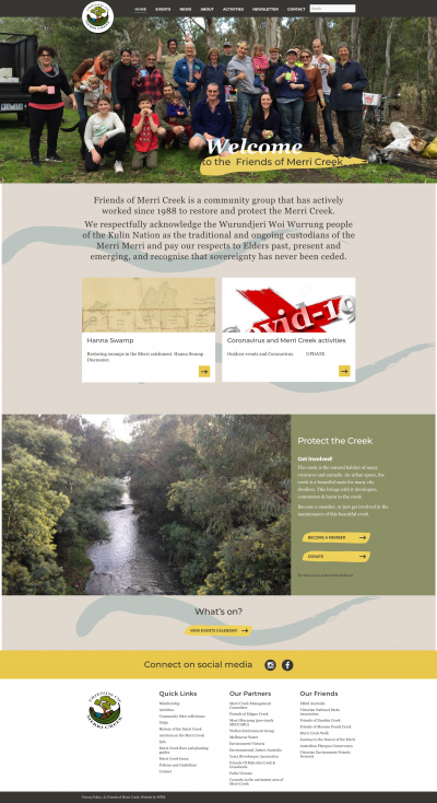 Merri Creek company WordPress website folio screenshot