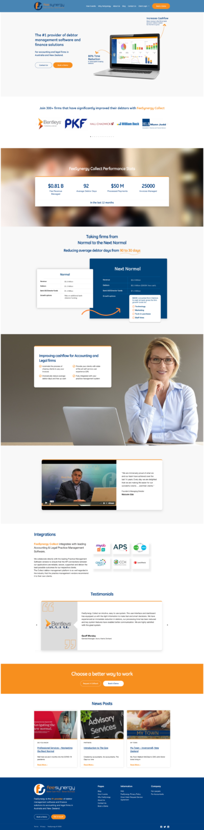 FeeSynergy Collect company WordPress website folio screenshot