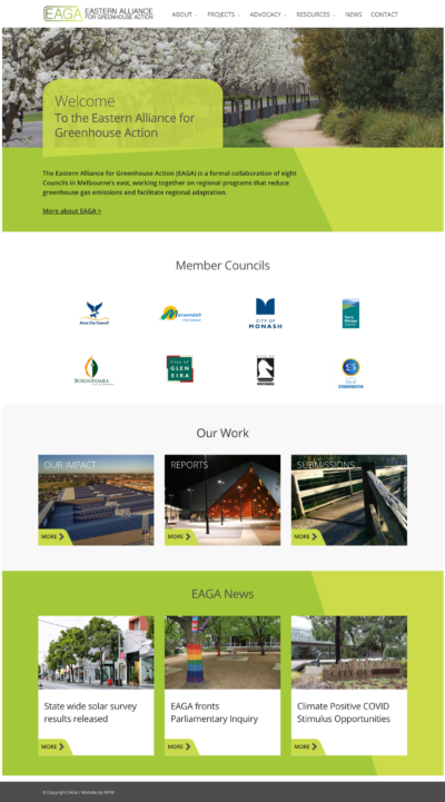 EAGA company WordPress website folio screenshot
