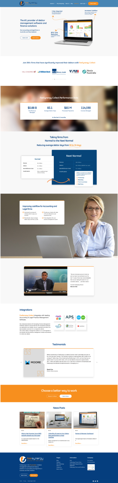 FeeSynergy company WordPress website folio screenshot